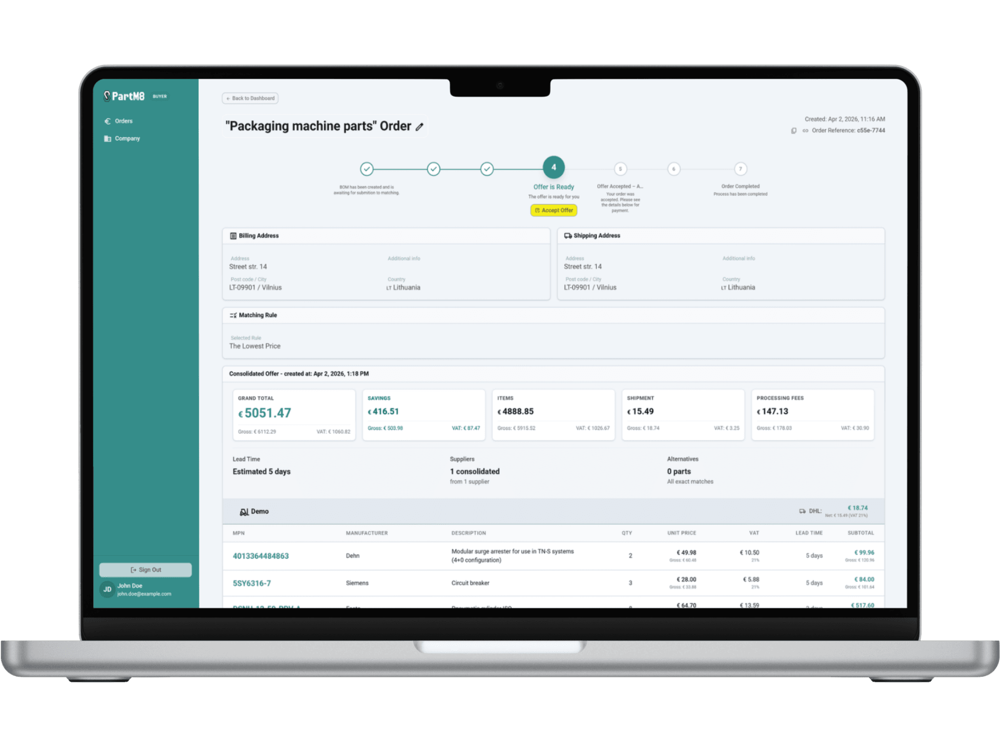 PartM8 Dashboard